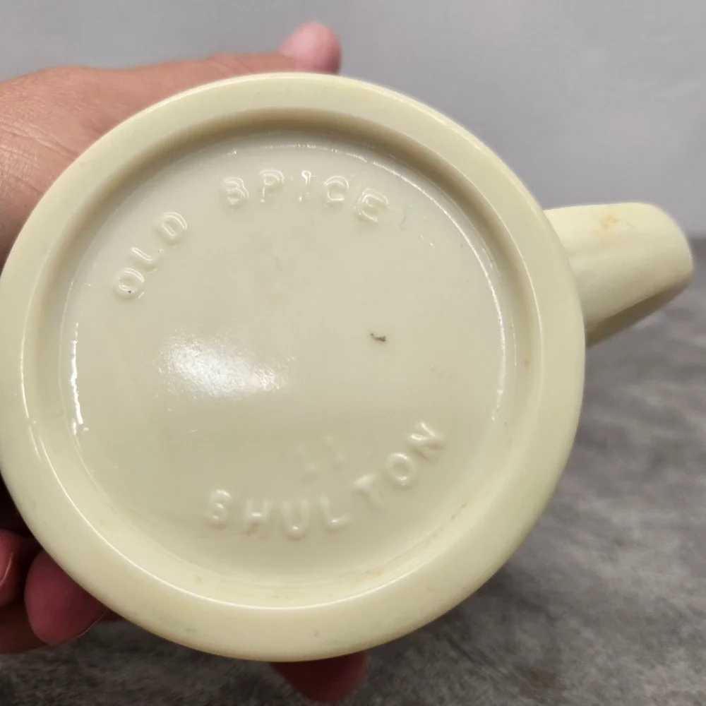 Vintage Old Spice Shulton Shaving Mug Ship Grand Turk Salem 1786 with Brush Set